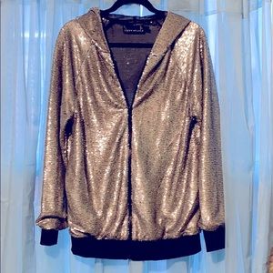 Story of Lola silver sequin hoodie, M/L